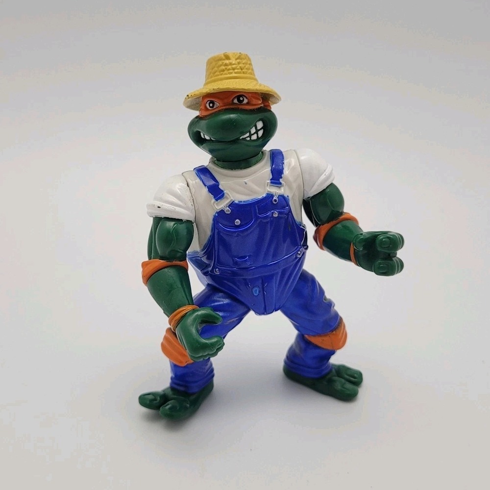 Vintage TMNT Ninja Turtles FARMER MIKE figure Playmates 1993 Michelangelo